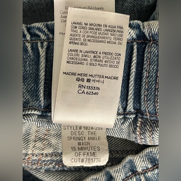 MOTHER Superior Denim Springy Ankle Jeans 15 Minutes Of Fame Size 26 - Picture 12 of 16